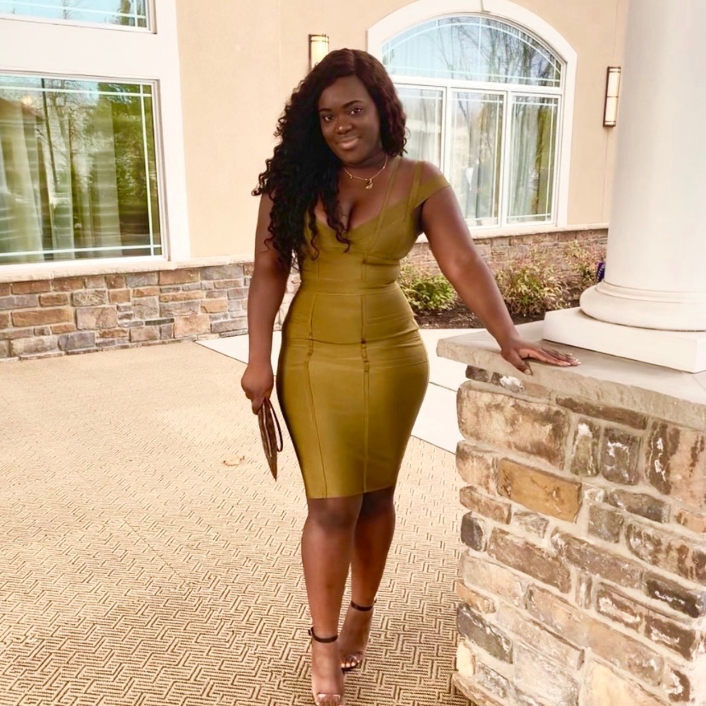 Green bandage dress